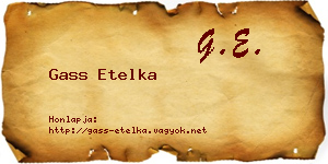 Gass Etelka névjegykártya